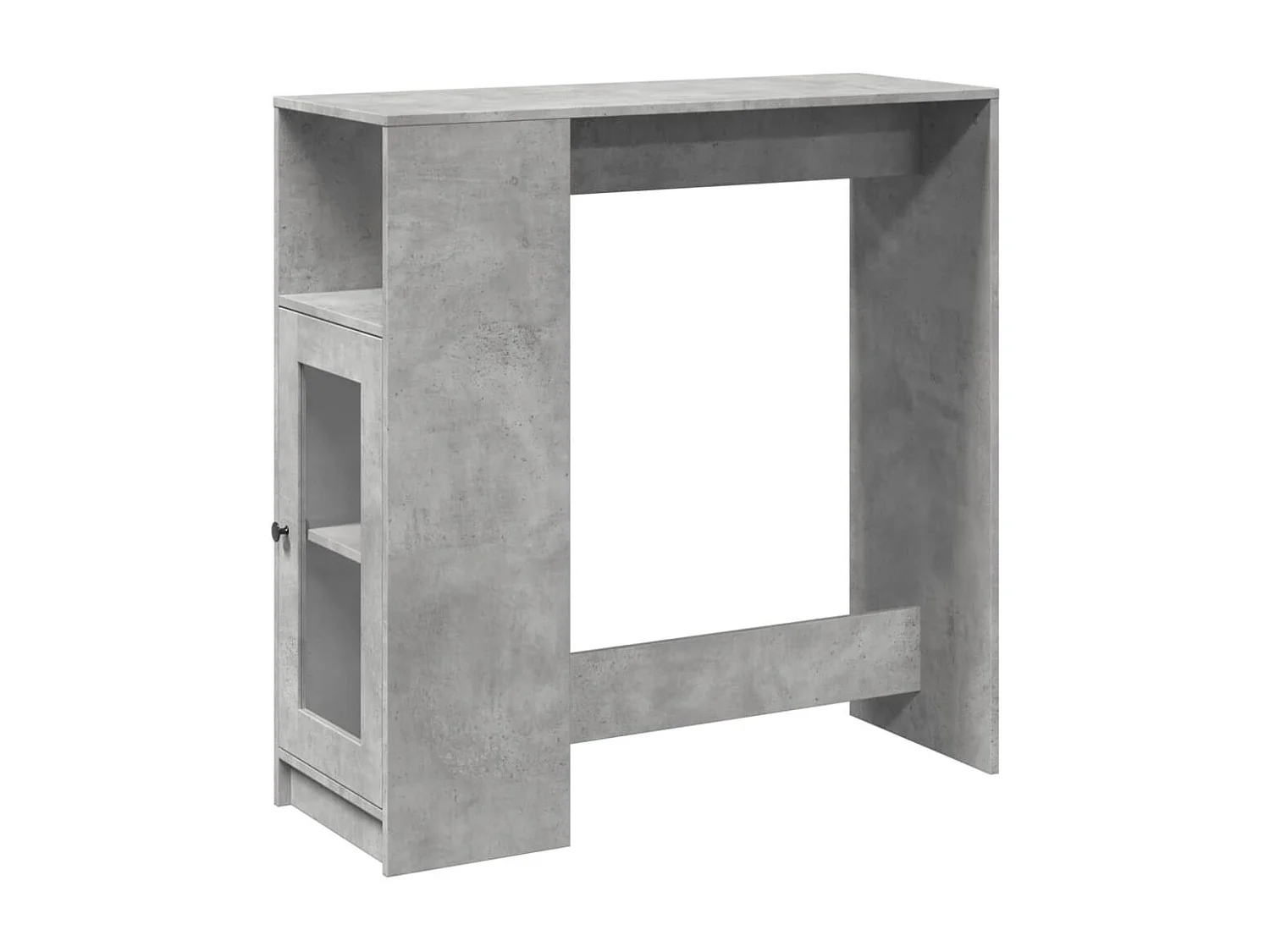 Table de bar avec étagères gris béton bois d'ingénierie