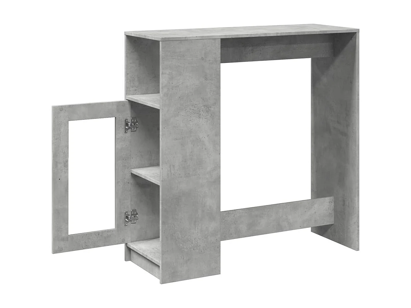 Table de bar avec étagères gris béton bois d'ingénierie