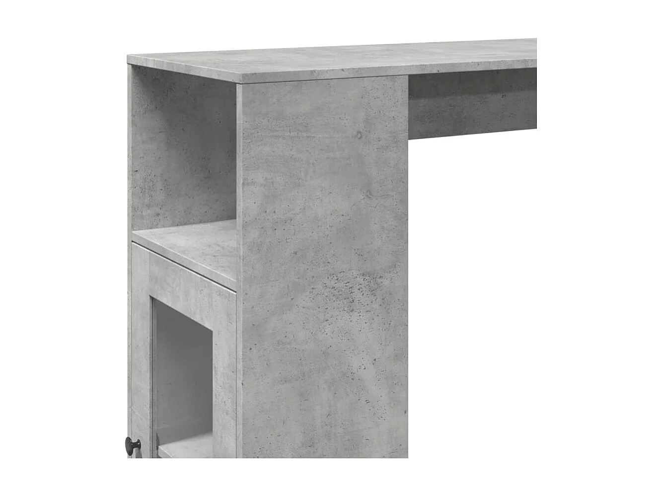 Table de bar avec étagères gris béton bois d'ingénierie