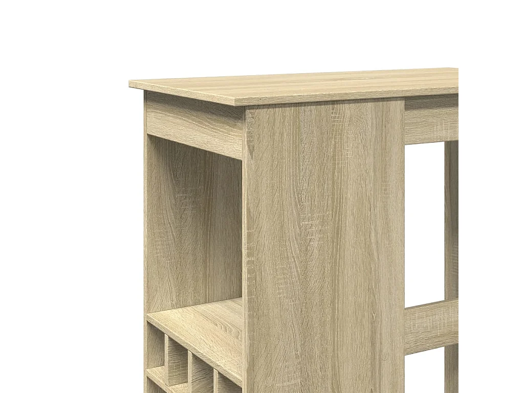 Table de bar avec étagères chêne sonoma bois d'ingénierie