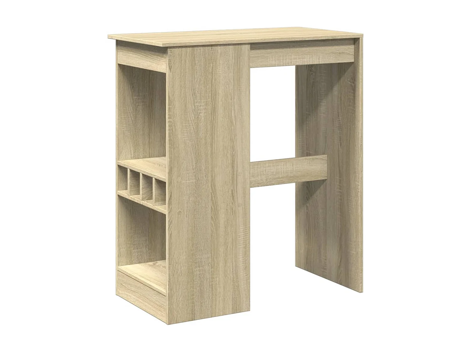 Table de bar avec étagères chêne sonoma bois d'ingénierie