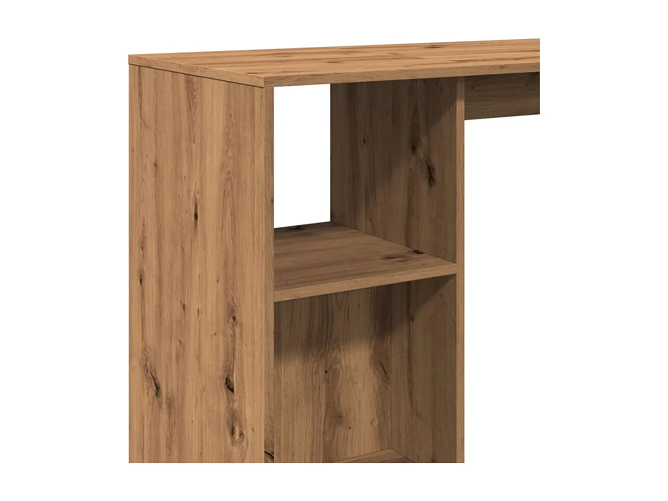 Table de bar avec étagère chêne artisanal bois d'ingénierie