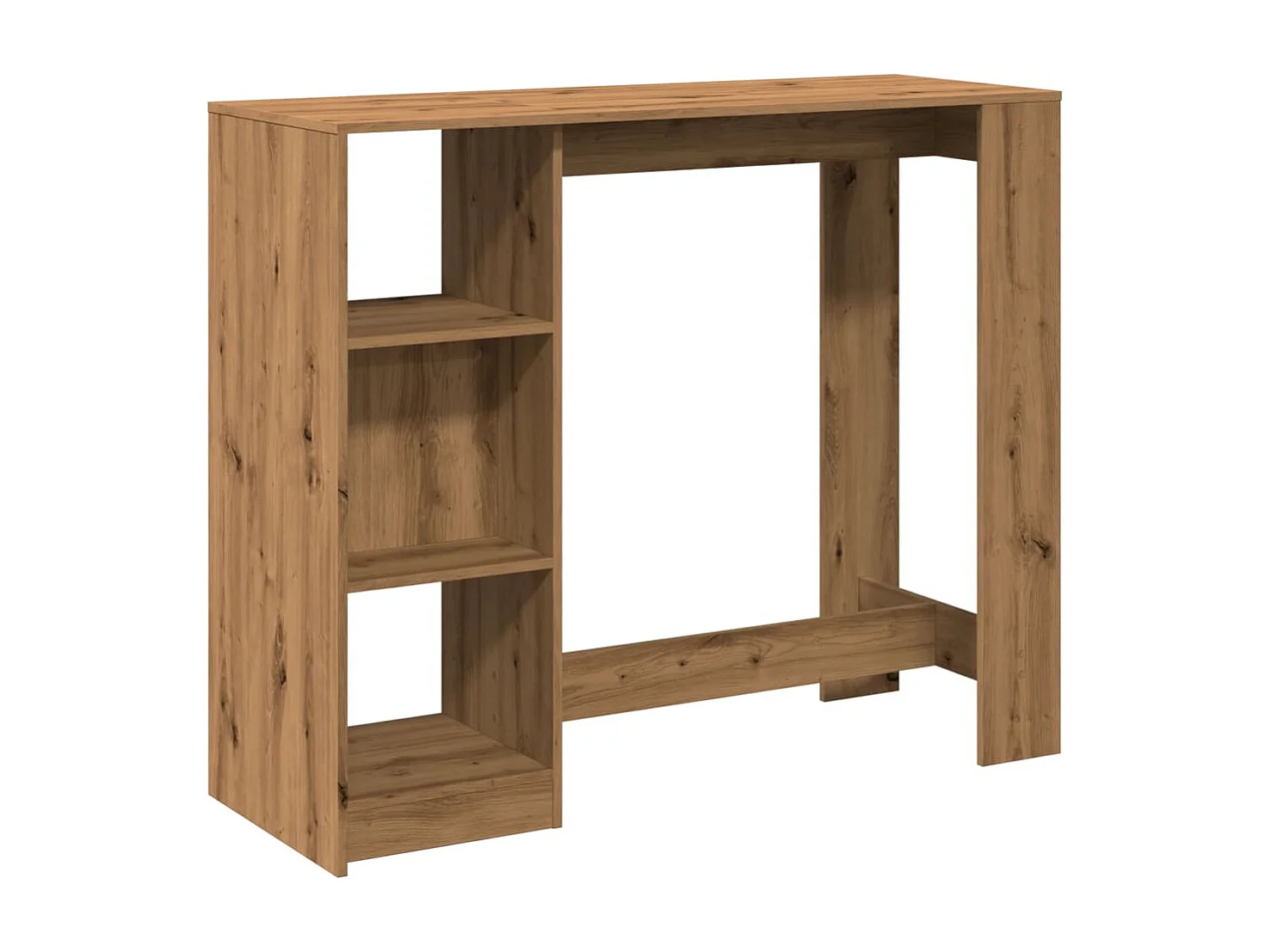 Bartafel met schap 124x46x103,5 cm hout artisanaal eikenkleurig