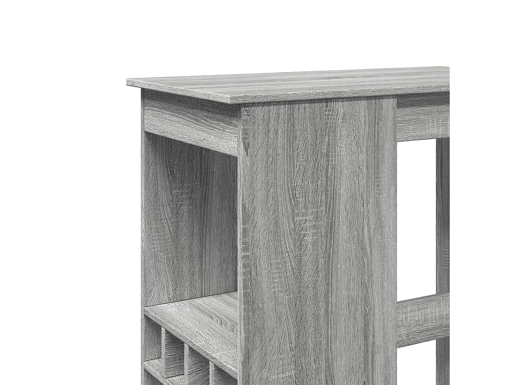 Tavolo Bar con Rastrelliera Grigio 102x50x103,5cm Multistrato