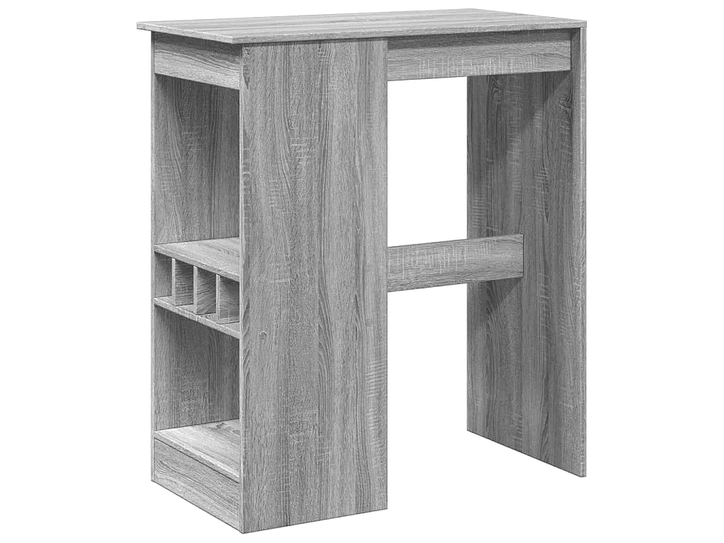 Tavolo Bar con Rastrelliera Grigio 102x50x103,5cm Multistrato