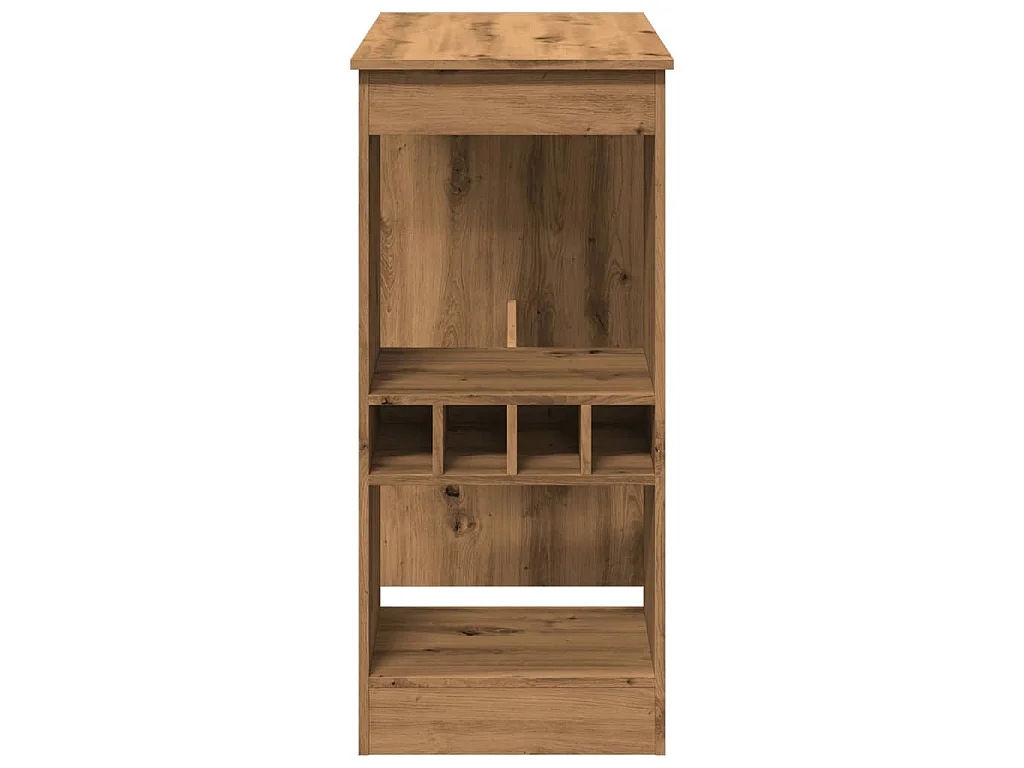 Tavolo Bar con Rastrelliera Rovere 90x47,5x103,5 cm Multistrato