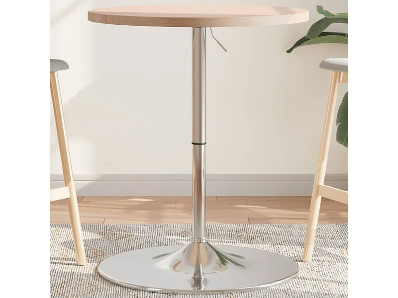 Table de bar Ø60x90,5 cm bois massif de chêne