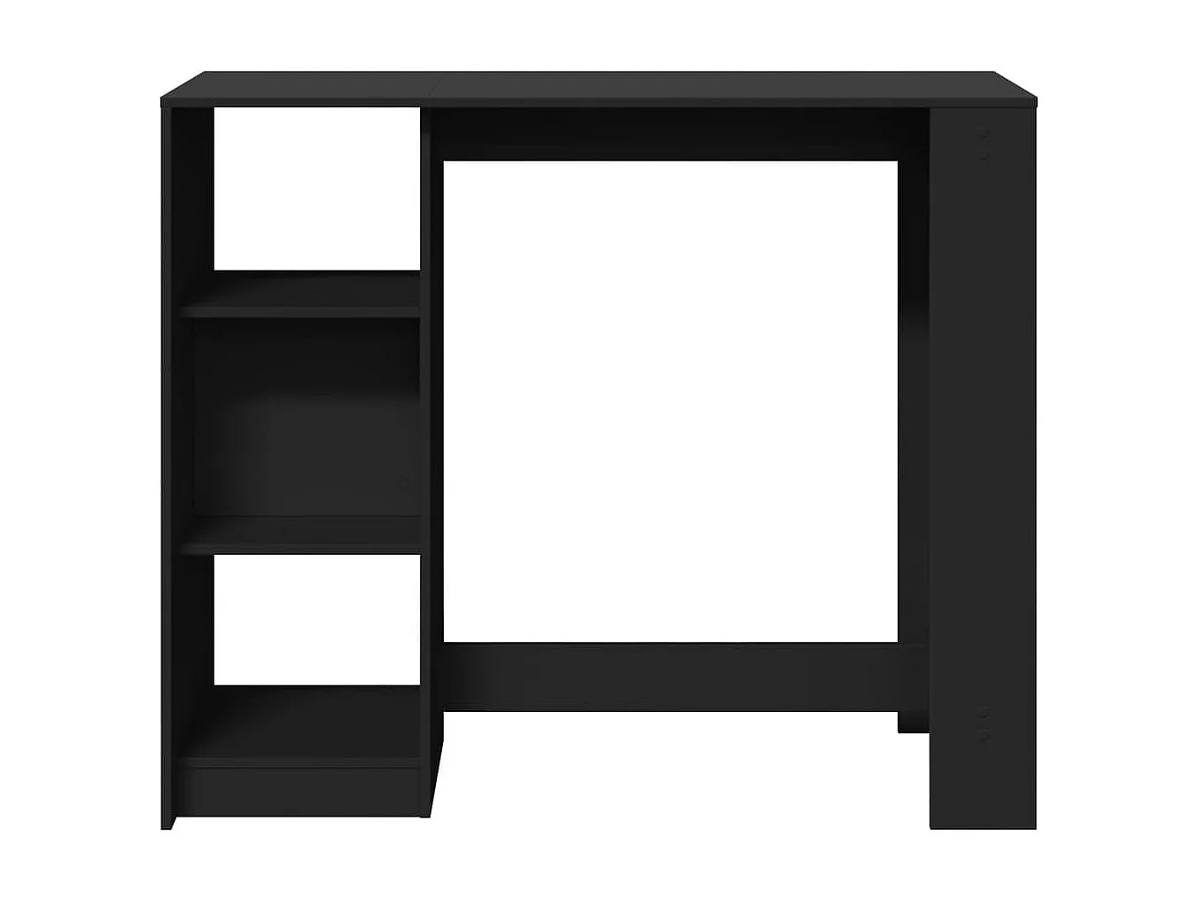 Bartisch mit Regal Schwarz 124x46x103,5 cm Holzwerkstoff