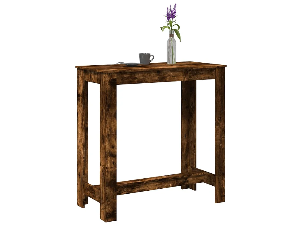 Table de bar chêne fumé 102x50x103,5 cm bois d'ingénierie