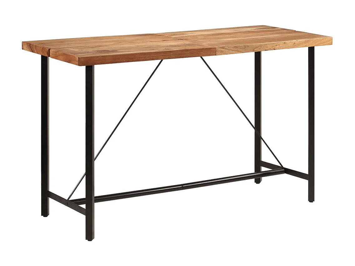 Table de bar 180x70x107 cm bois massif d'acacia et fer