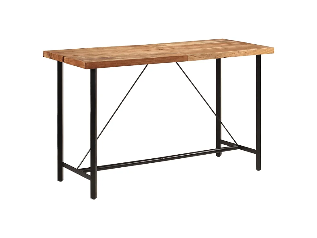 Bartafel 180x70x107 cm massief acaciahout en ijzer