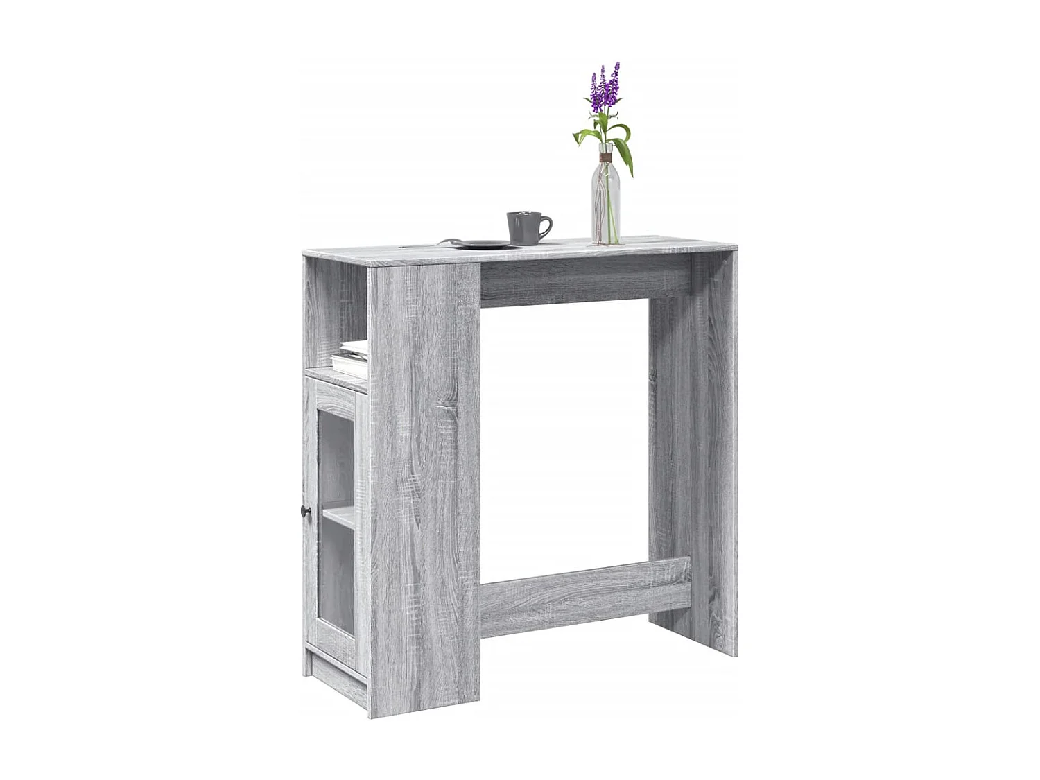 Bartisch mit Regal Grau Sonoma 101x40x103,5 cm Holzwerkstoff