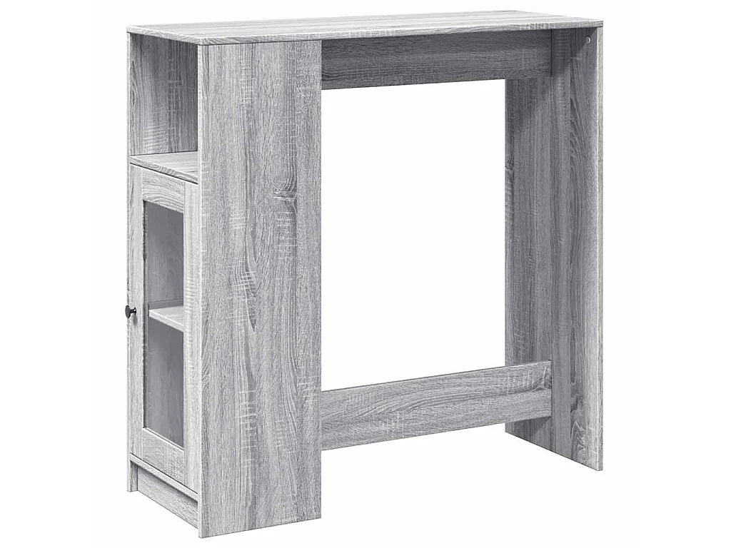 Tavolo Bar con Rastrelliera Grigio 101x40x103,5 cm Multistrato