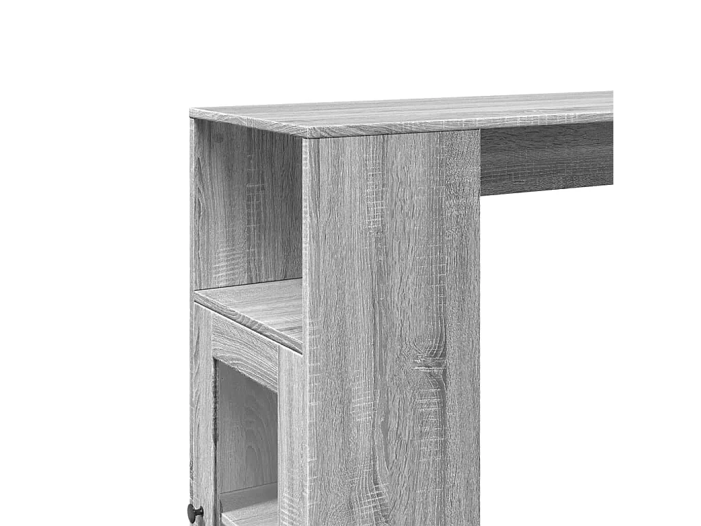 Tavolo Bar con Rastrelliera Grigio 101x40x103,5 cm Multistrato