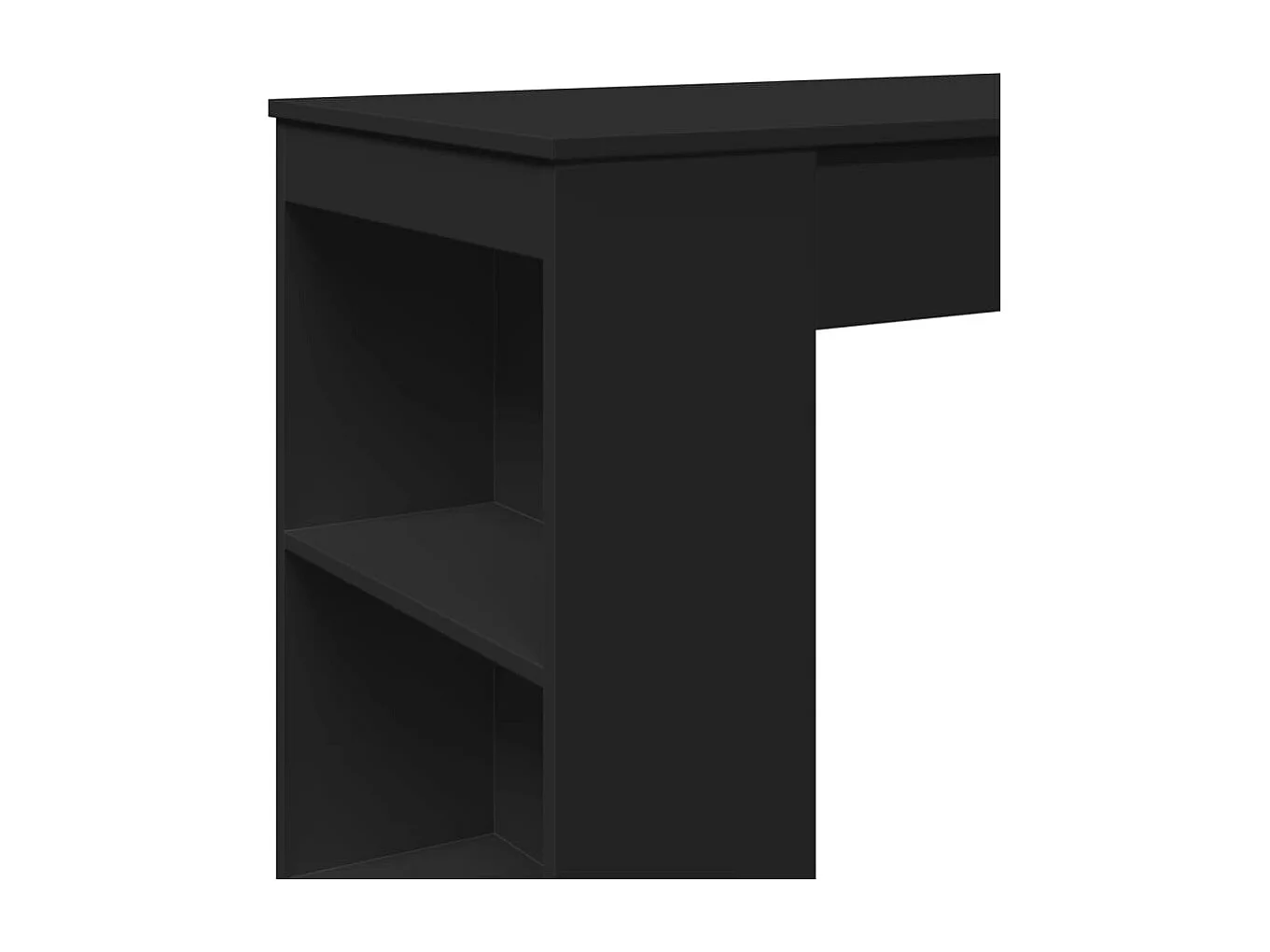 Table de bar avec étagères noir bois d'ingénierie