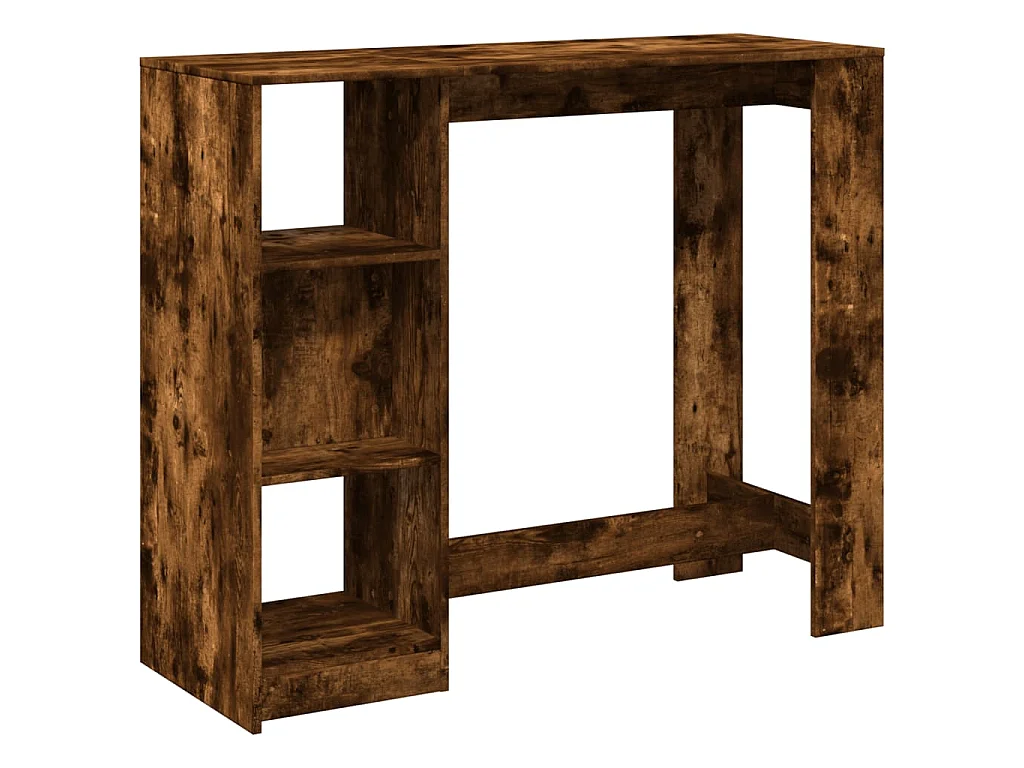 Table de bar avec étagère chêne fumé bois d'ingénierie
