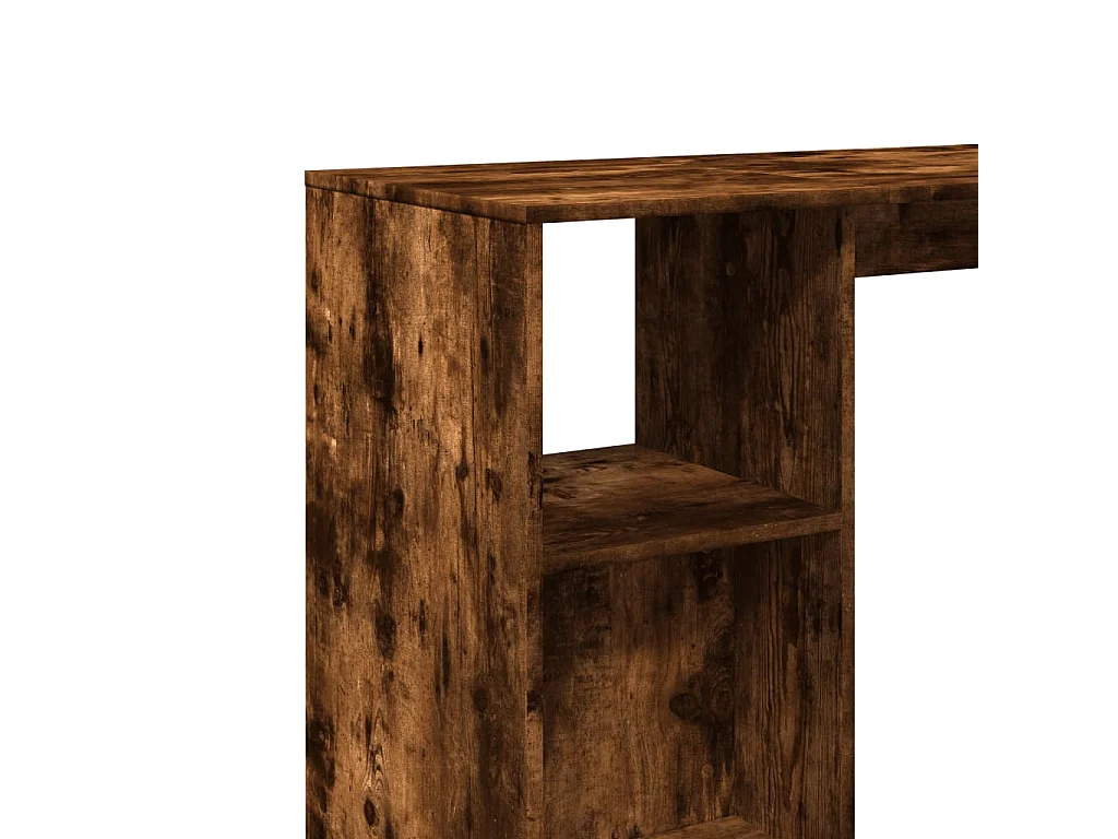 Table de bar avec étagère chêne fumé bois d'ingénierie