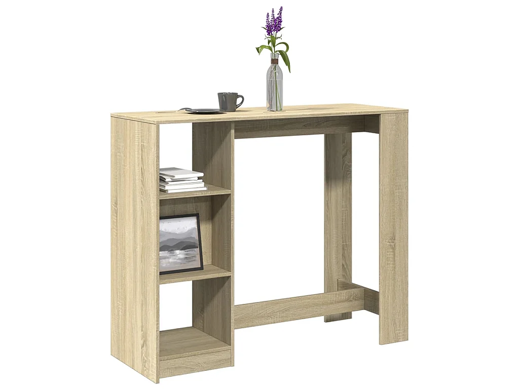 Bartisch mit Regal Sonoma-Eiche 124x46x103,5 cm Holzwerkstoff