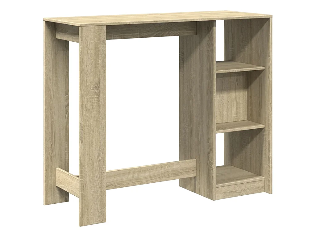 Bartisch mit Regal Sonoma-Eiche 124x46x103,5 cm Holzwerkstoff
