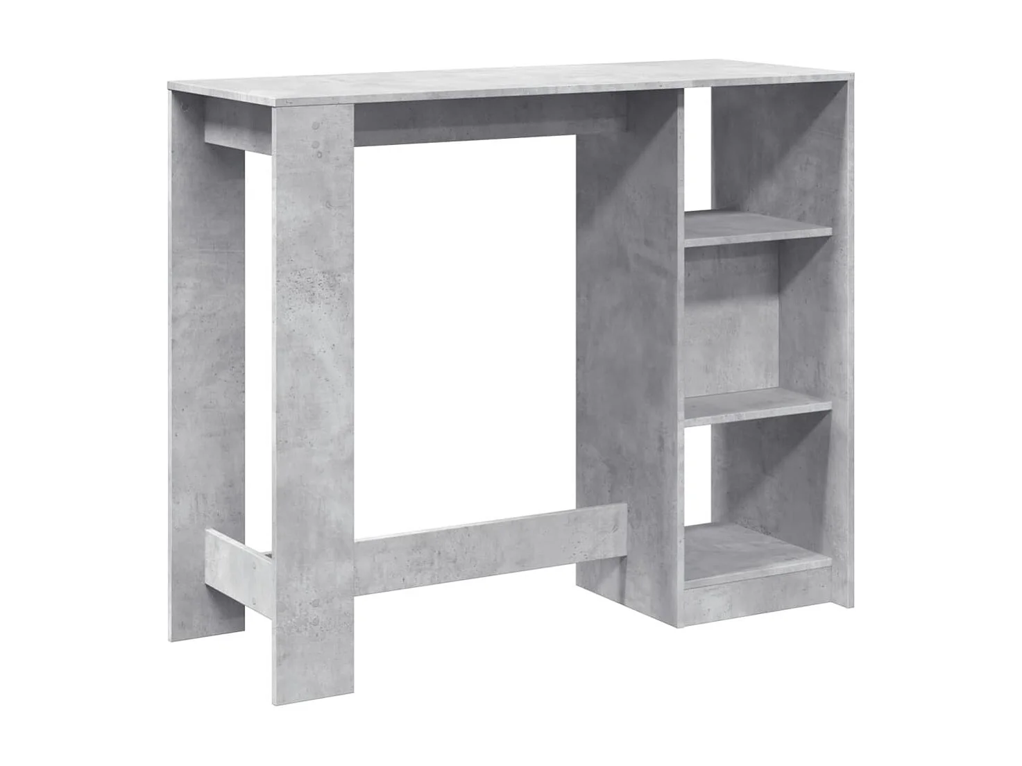 Bartafel met schap 124x46x103,5 cm bewerkt hout betongrijs