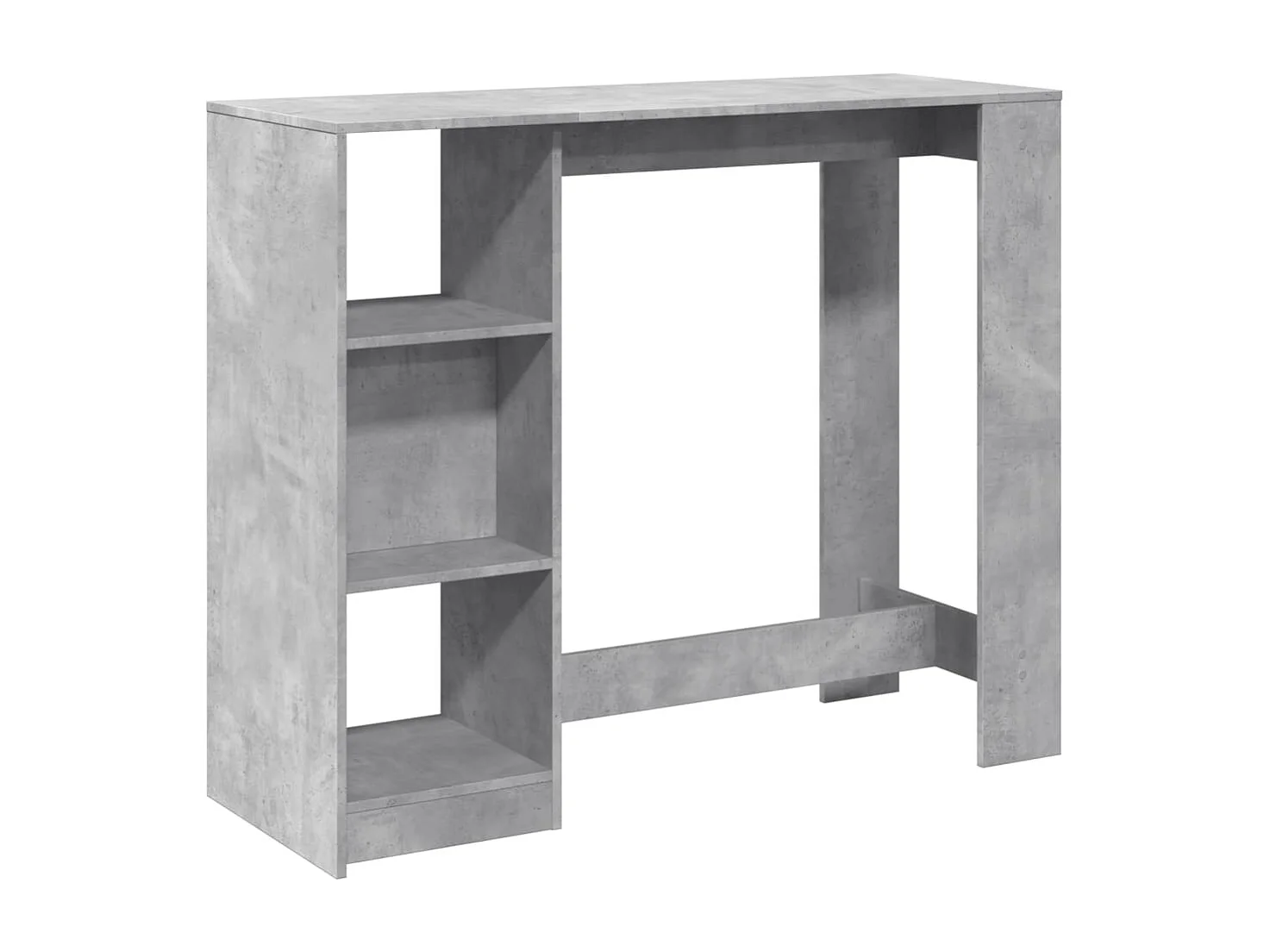 Table de bar avec étagère gris béton bois d'ingénierie