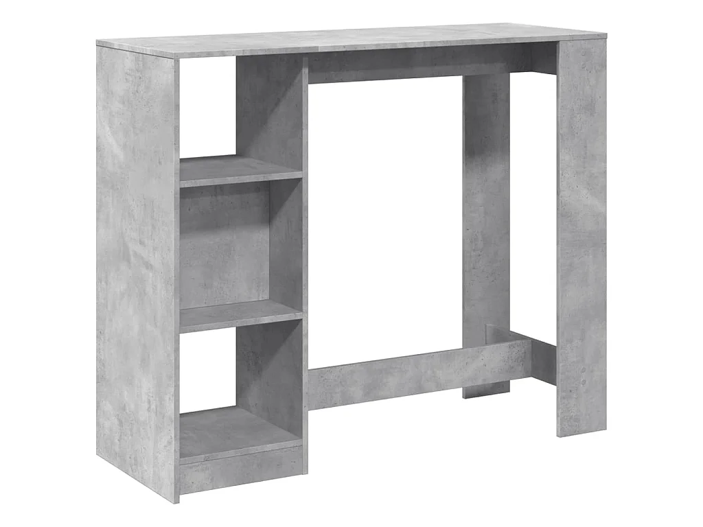 Bartisch mit Regal Betongrau 124x46x103,5 cm Holzwerkstoff