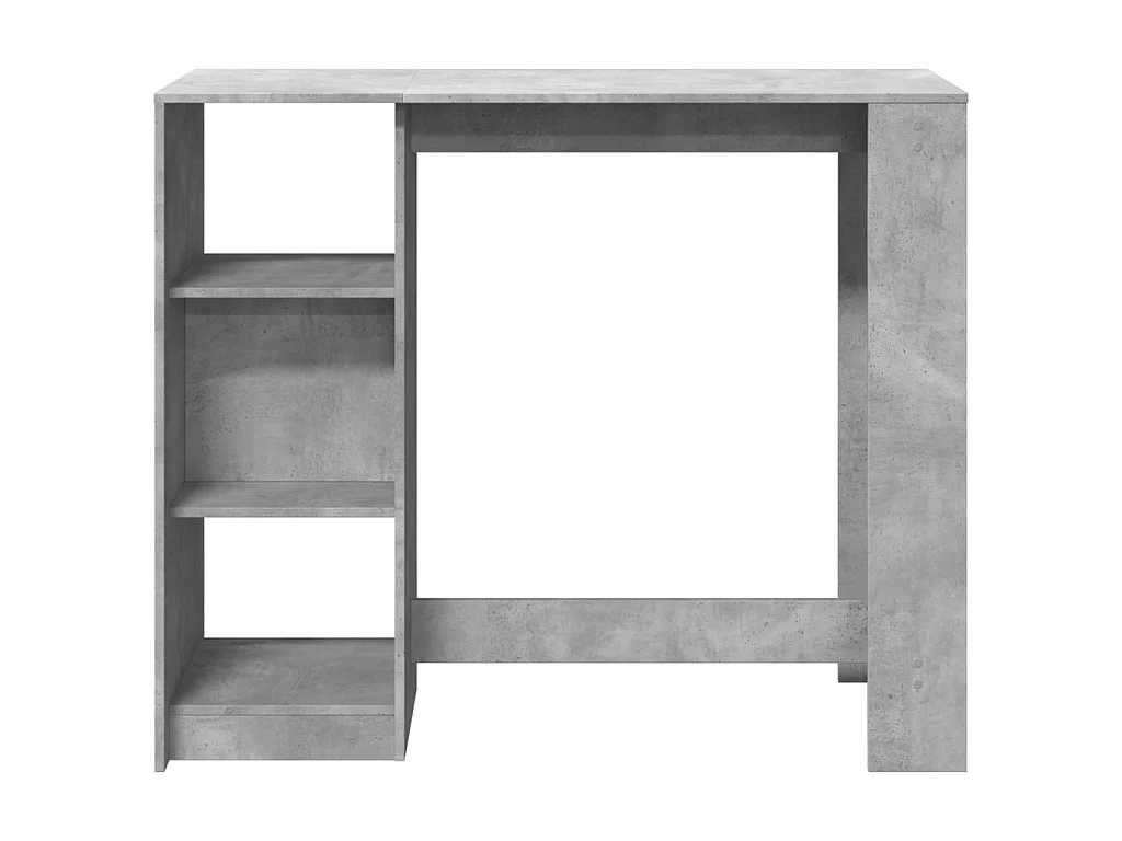 Bartisch mit Regal Betongrau 124x46x103,5 cm Holzwerkstoff