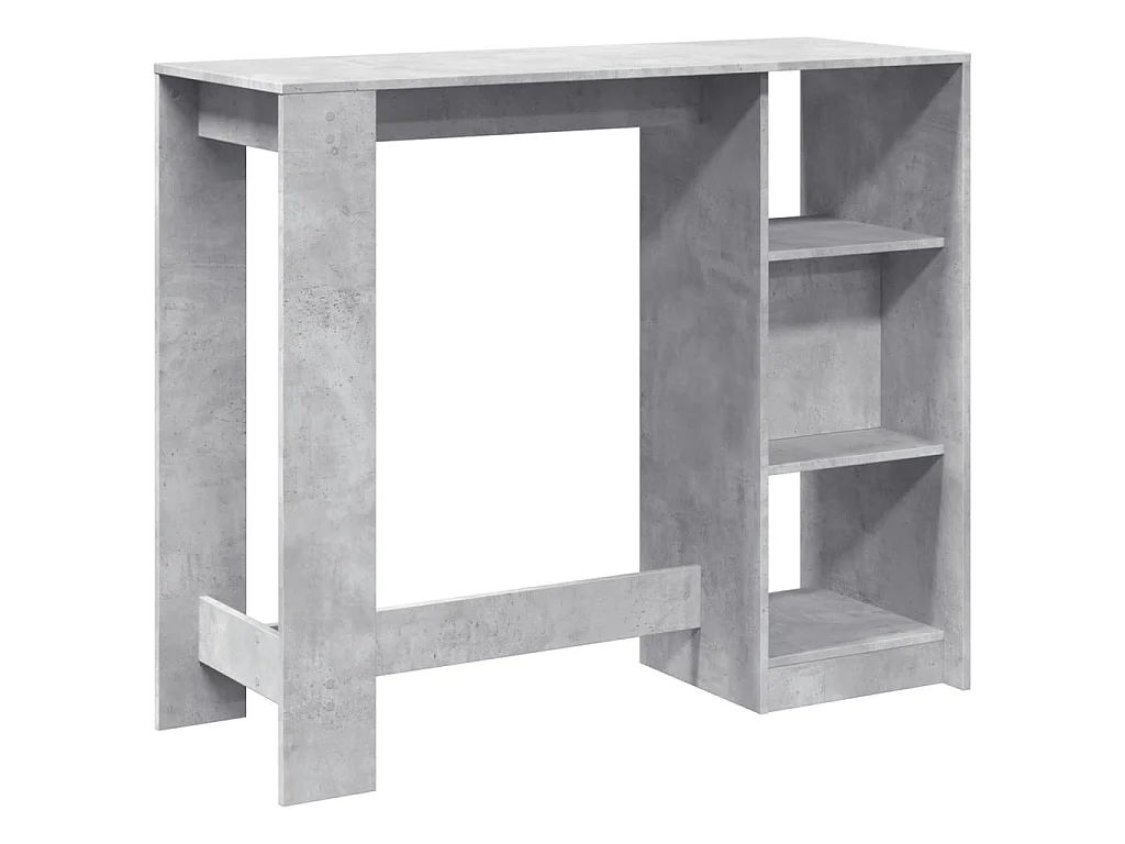 Bartisch mit Regal Betongrau 124x46x103,5 cm Holzwerkstoff