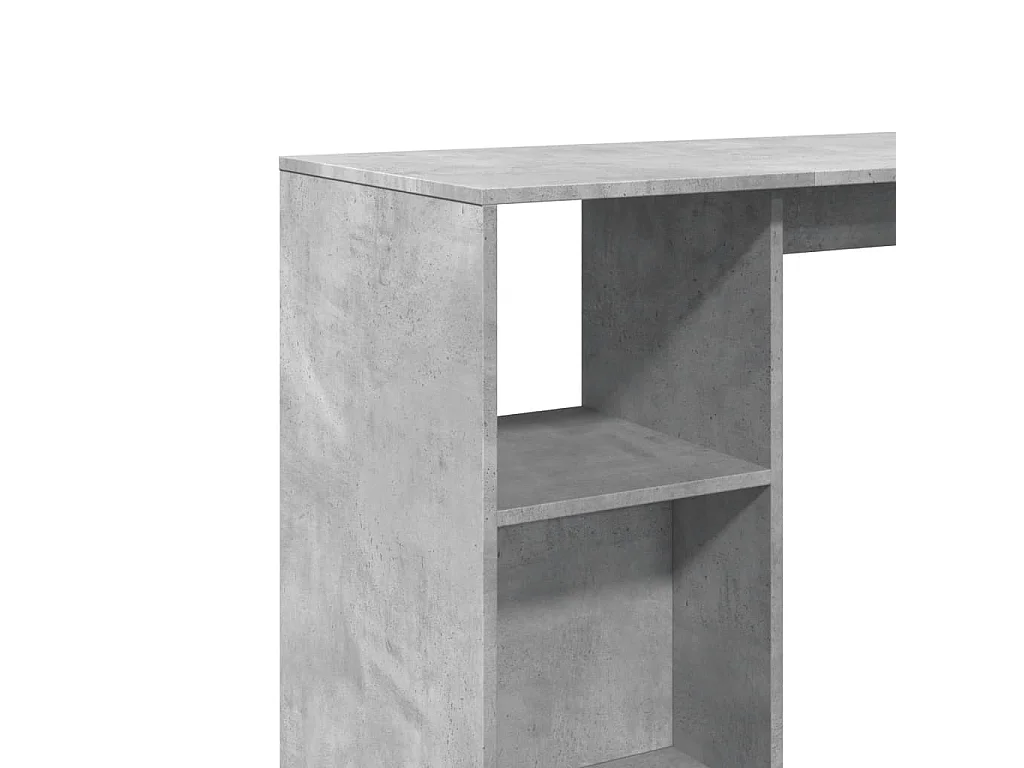 Bartisch mit Regal Betongrau 124x46x103,5 cm Holzwerkstoff