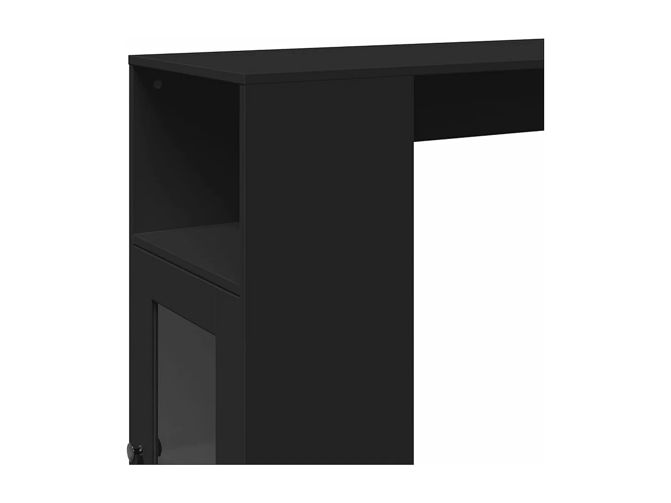 Mesa de bar com prateleiras derivados de madeira preto