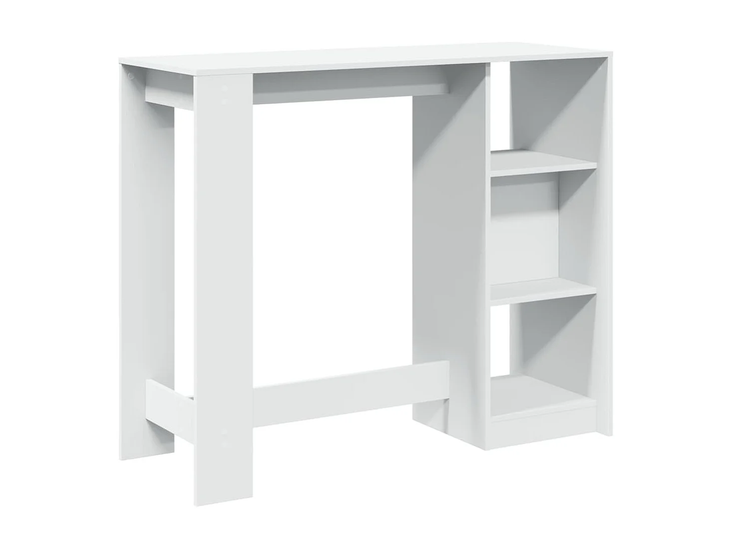 Bartisch mit Regal Weiß 124x46x103,5 cm Holzwerkstoff