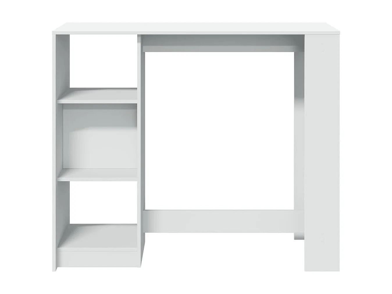 Table de bar et étagère blanc 124x46x103,5 cm bois d'ingénierie