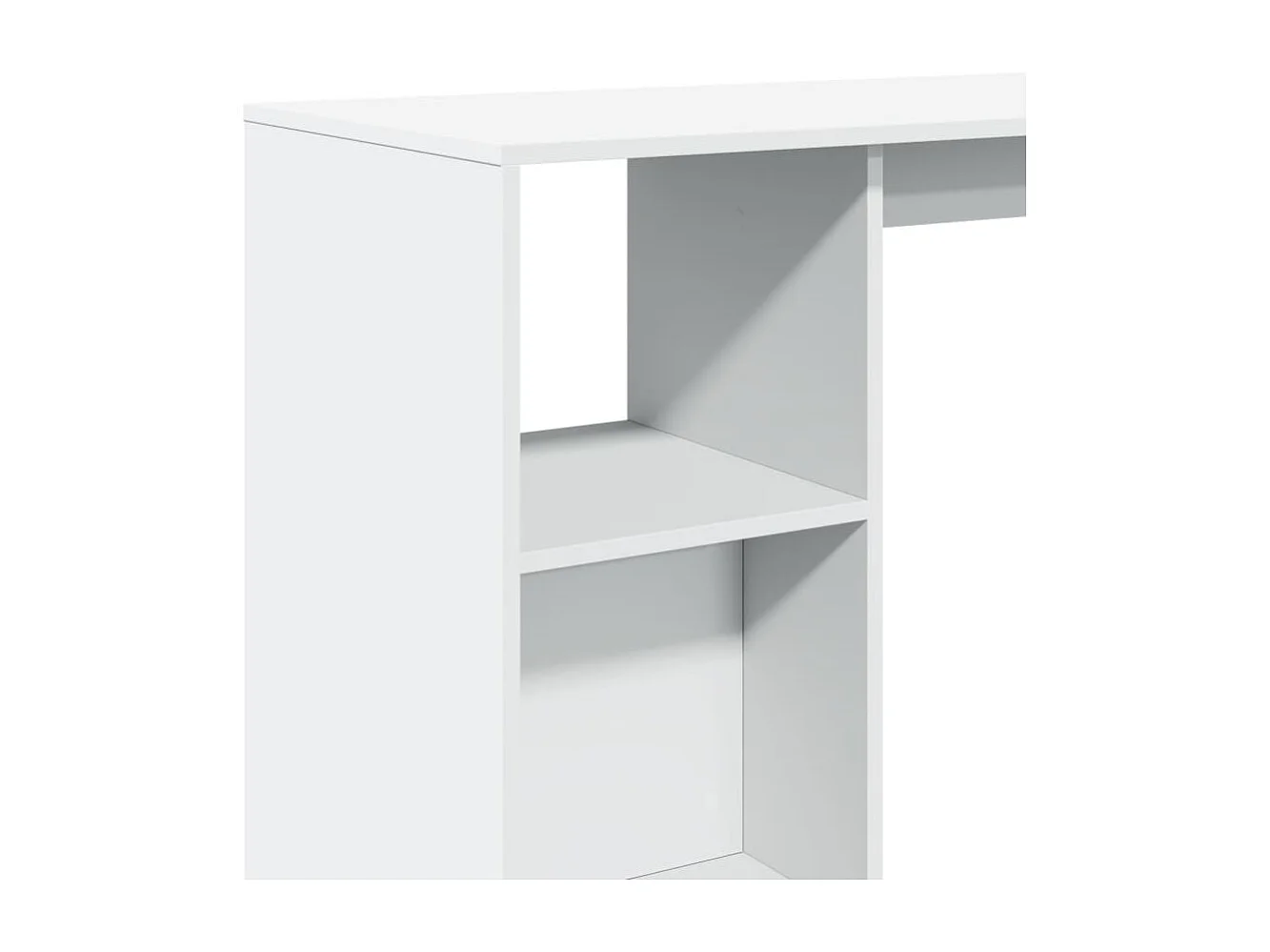 Table de bar et étagère blanc 124x46x103,5 cm bois d'ingénierie