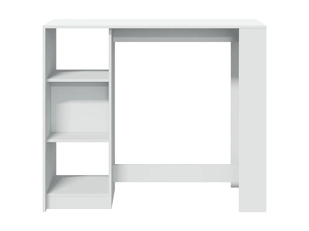Table de bar et étagère blanc 124x46x103,5 cm bois d'ingénierie