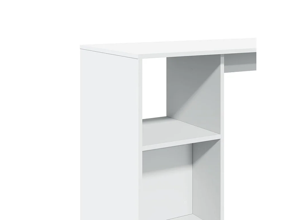 Table de bar et étagère blanc 124x46x103,5 cm bois d'ingénierie