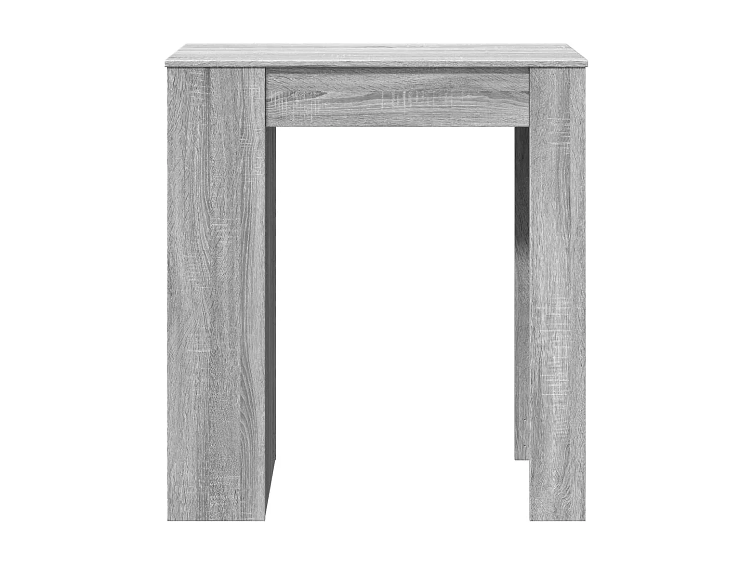 Mesa de bar c/ prateleiras derivados de madeira cinzento sonoma