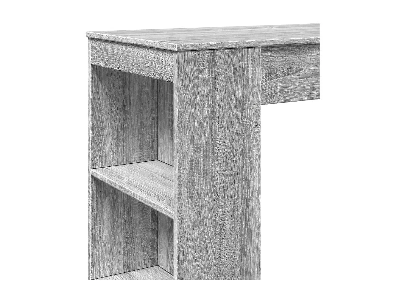 Mesa de bar c/ prateleiras derivados de madeira cinzento sonoma