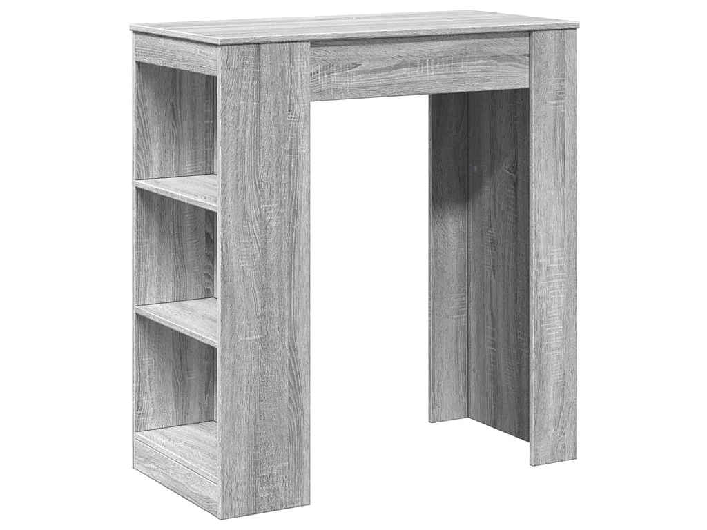Bartafel met rekken 95x47x103,5 cm bewerkt hout grijs sonoma