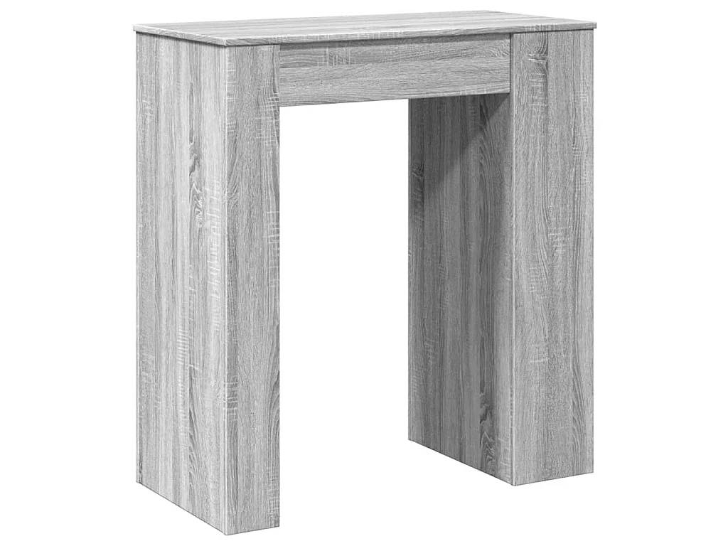 Table de bar avec étagères sonoma gris bois d'ingénierie