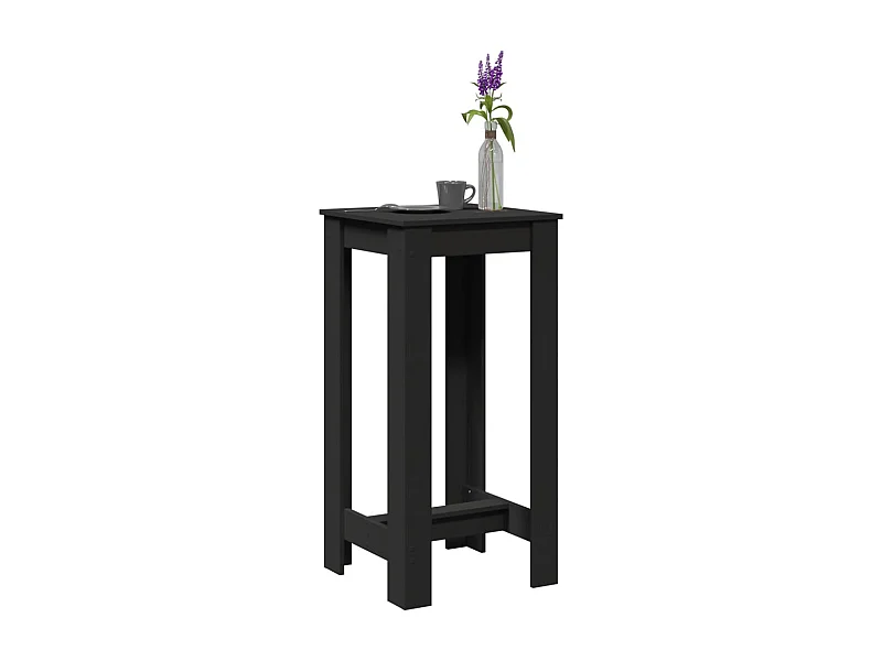 Table de bar noir 51x50x103,5 cm bois d'ingénierie