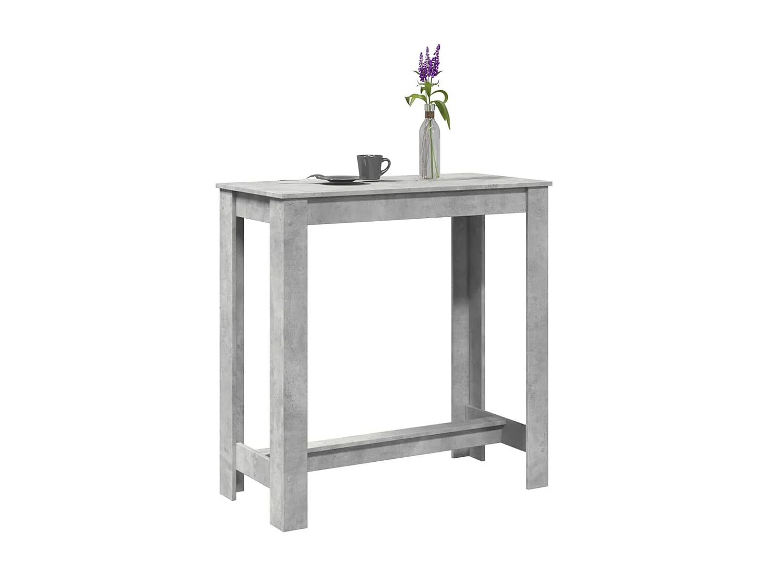 Tavolo da Bar Grigio Cemento 102x50x103,5 cm Legno Multistrato