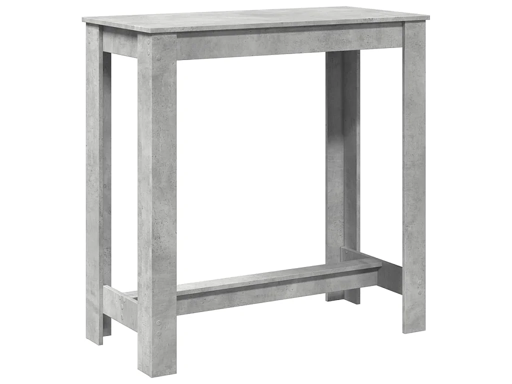 Tavolo da Bar Grigio Cemento 102x50x103,5 cm Legno Multistrato