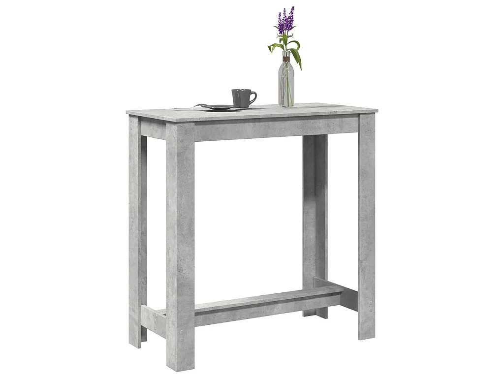 Tavolo da Bar Grigio Cemento 102x50x103,5 cm Legno Multistrato