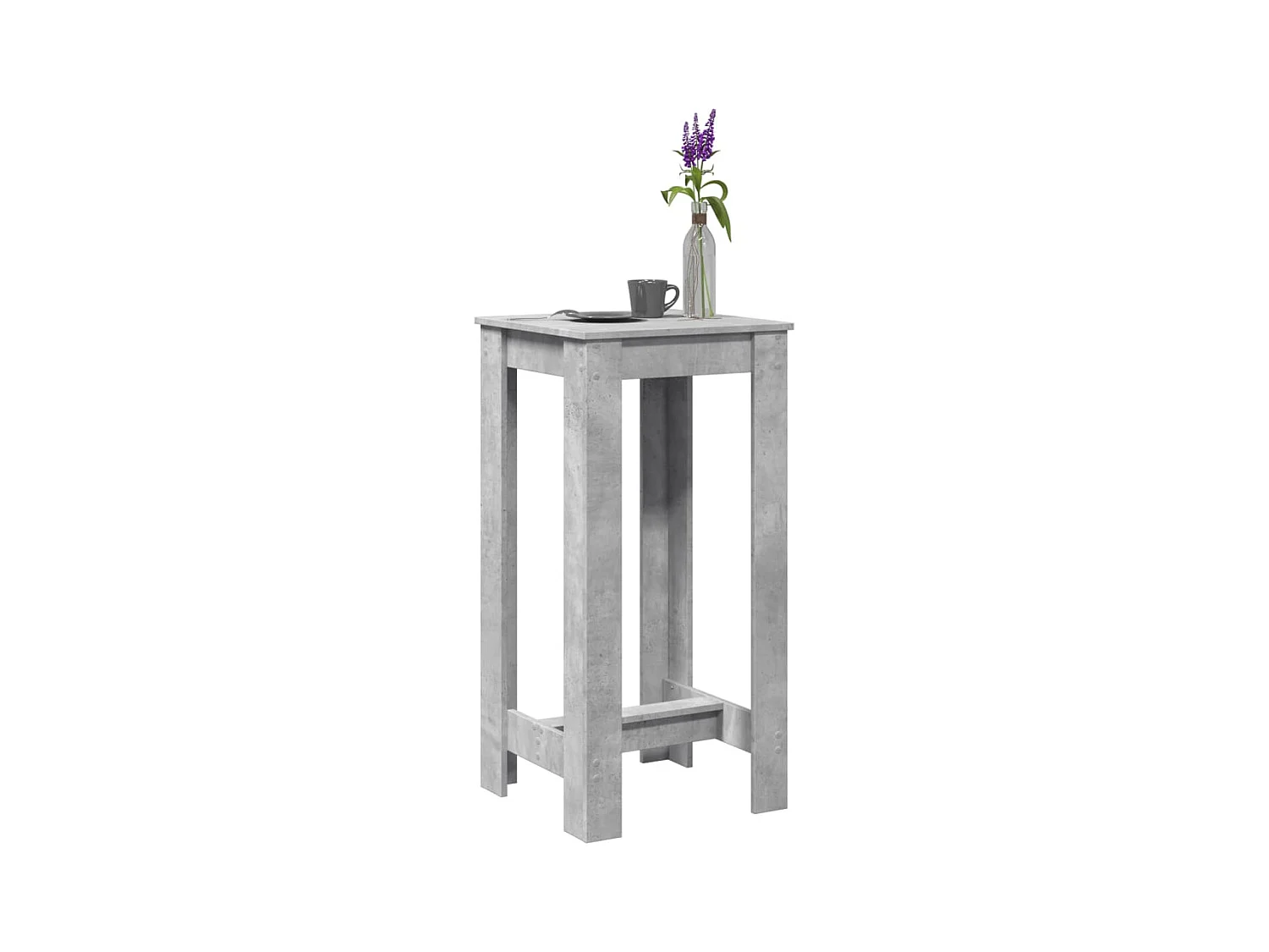 Tavolo da Bar Grigio Cemento 51x50x103,5cm in Legno Multistrato