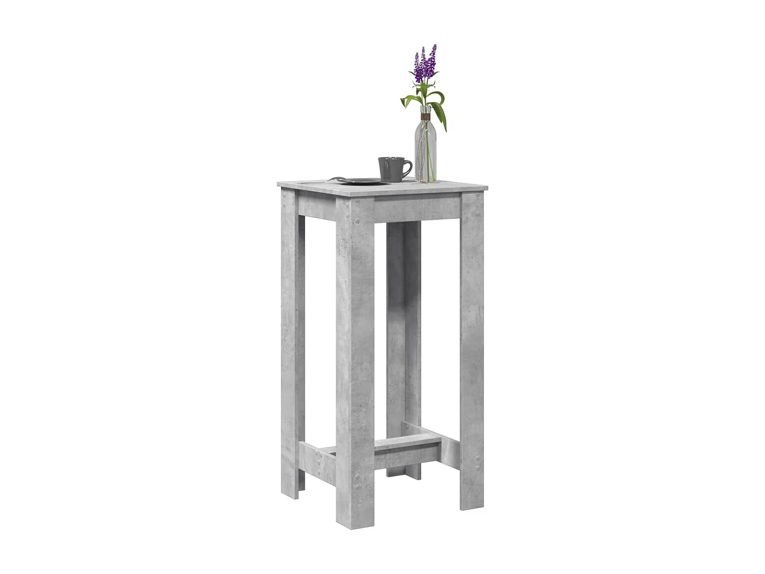 Tavolo da Bar Grigio Cemento 51x50x103,5cm in Legno Multistrato