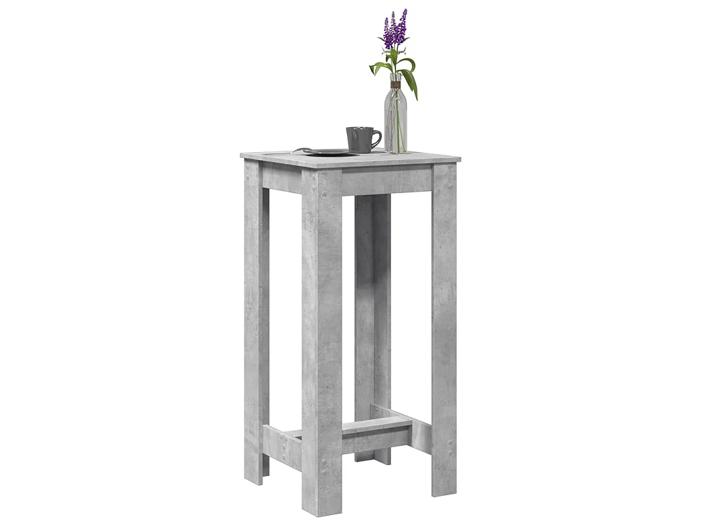 Table de bar gris béton 51x50x103,5 cm bois d'ingénierie