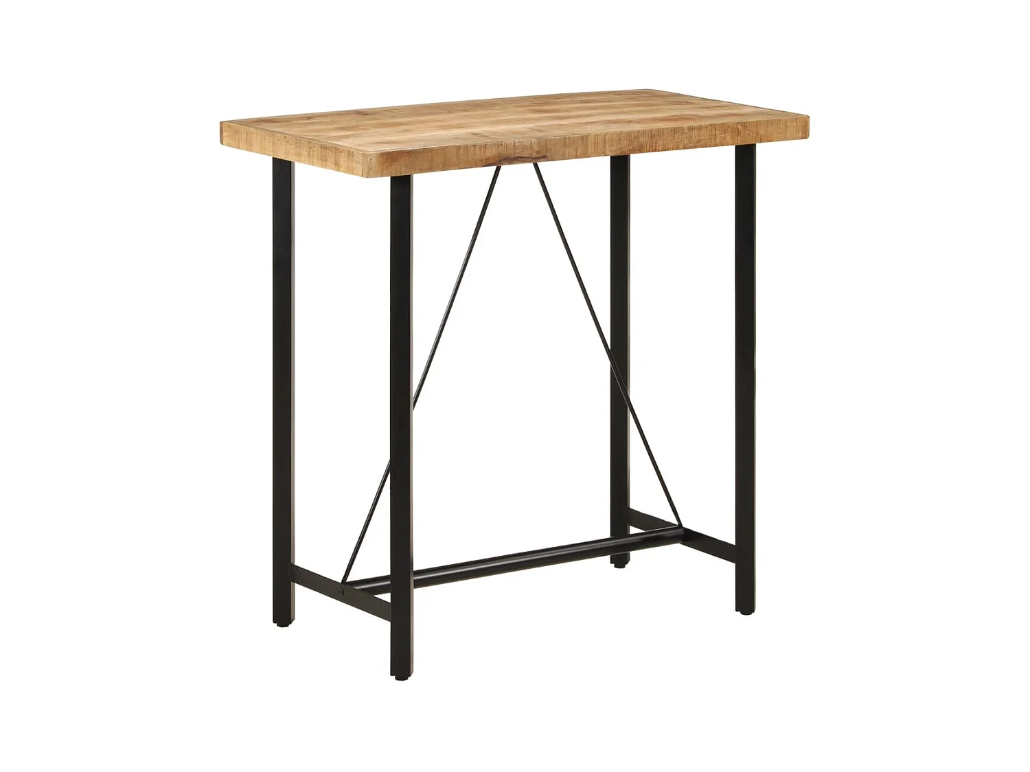 Table de bar 110x55x107 cm bois massif de manguier et fer