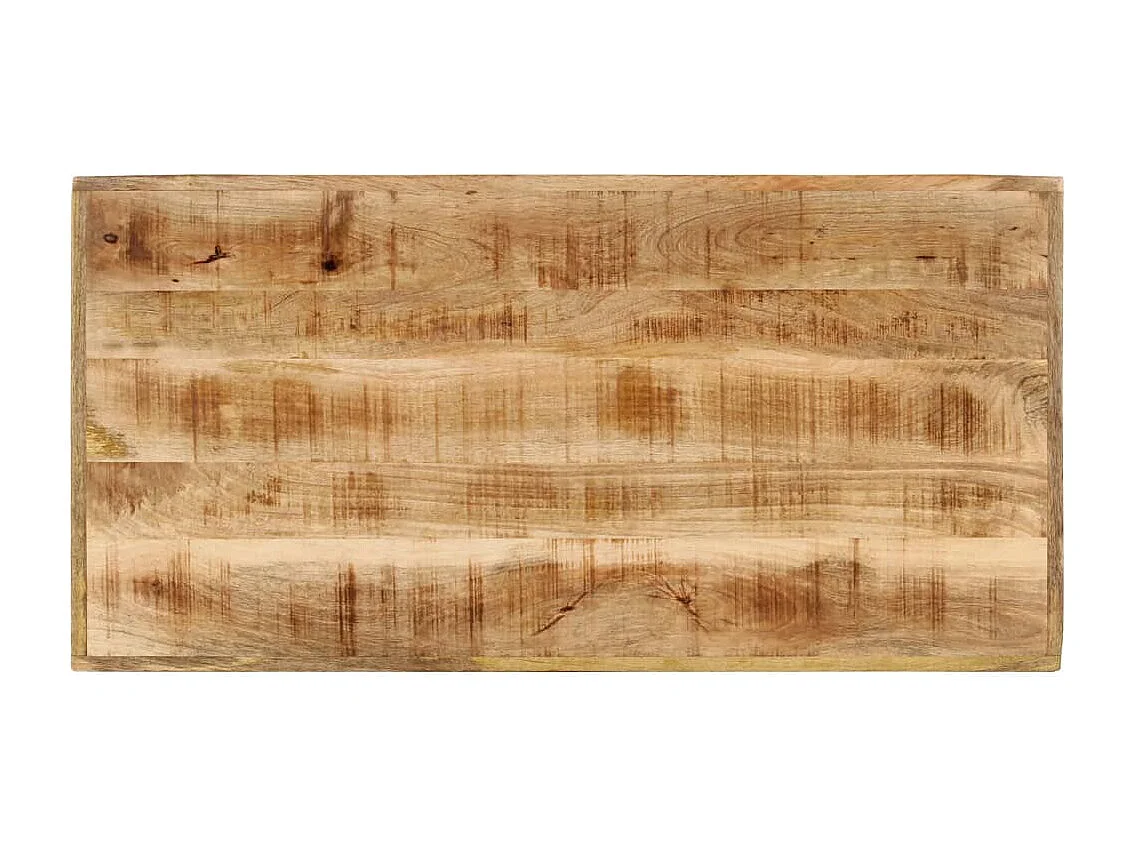 Mesa alta de hierro y madera maciza de mango 110x55x107 cm