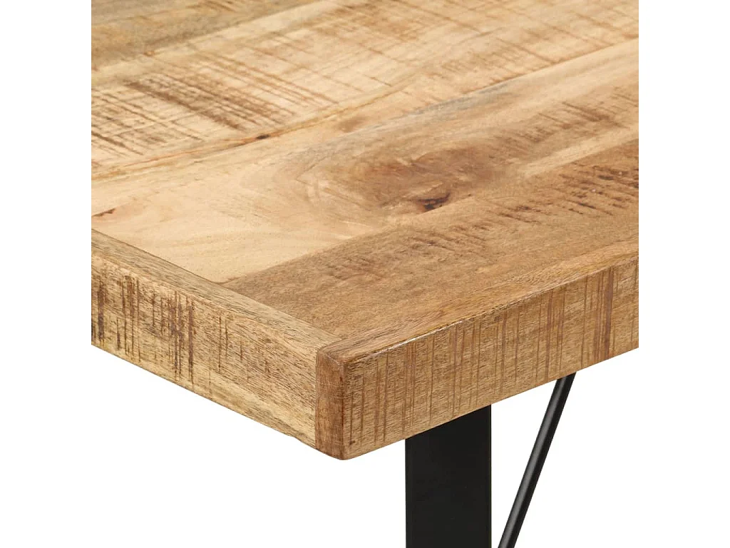 Mesa alta de hierro y madera maciza de mango 110x55x107 cm