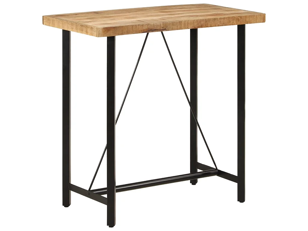Table de bar 110x55x107 cm bois massif de manguier et fer